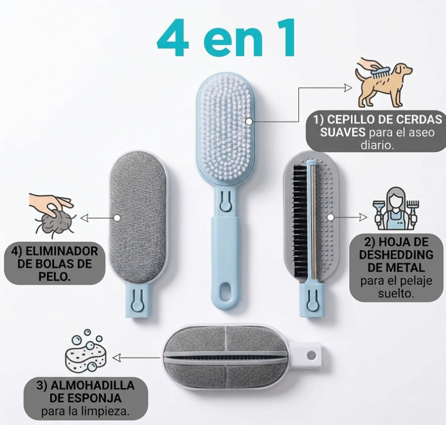 Cepillo Removedor de Pelo 4 en 1